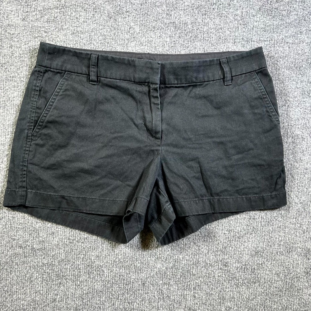 J.Crew Chino Shorts Womens 10 Black Twill Slash Pockets Walking Everyday Wear